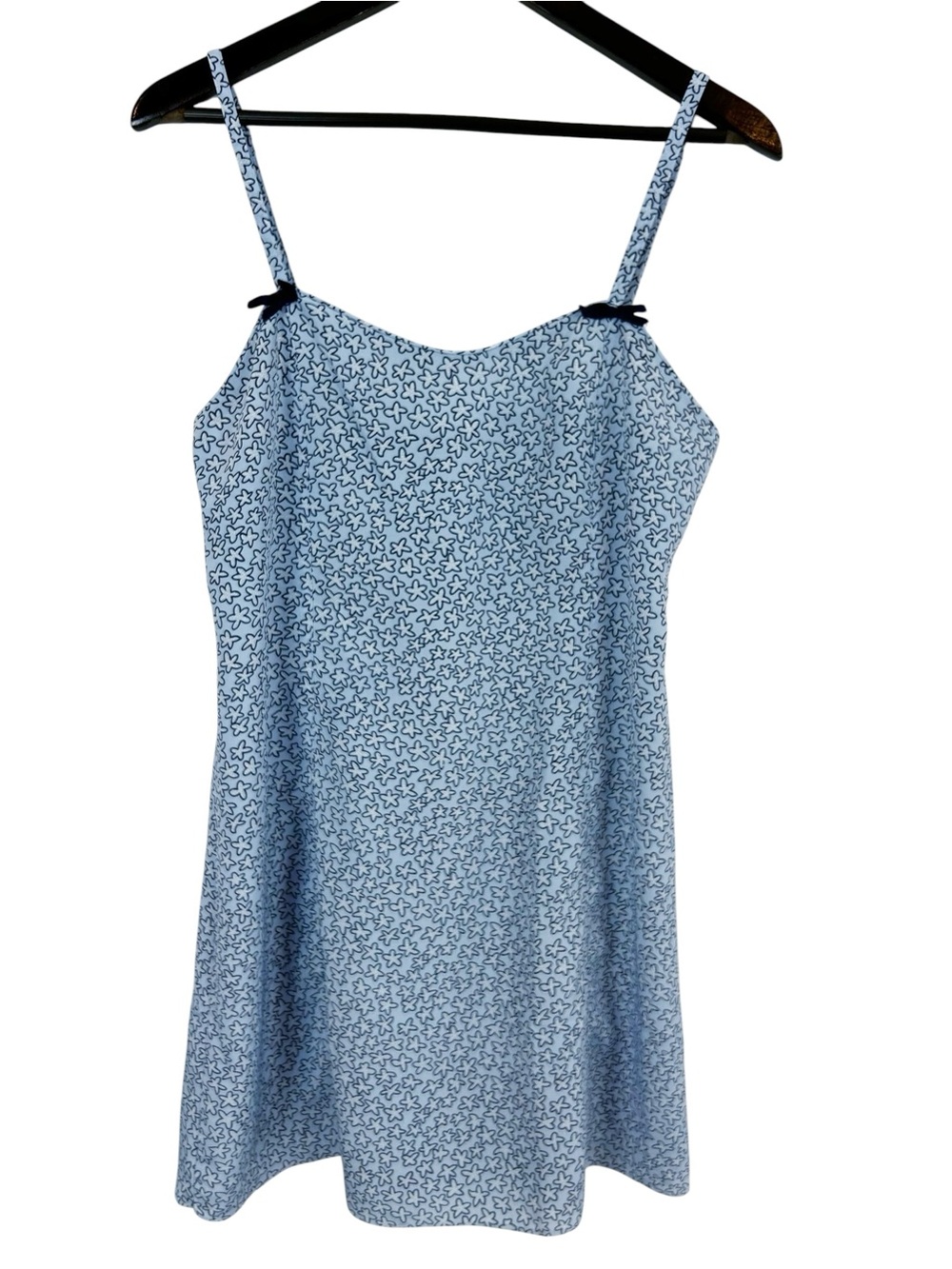 Talbots Intimates VTG Dainty Floral Chemise Size Large Light Blue